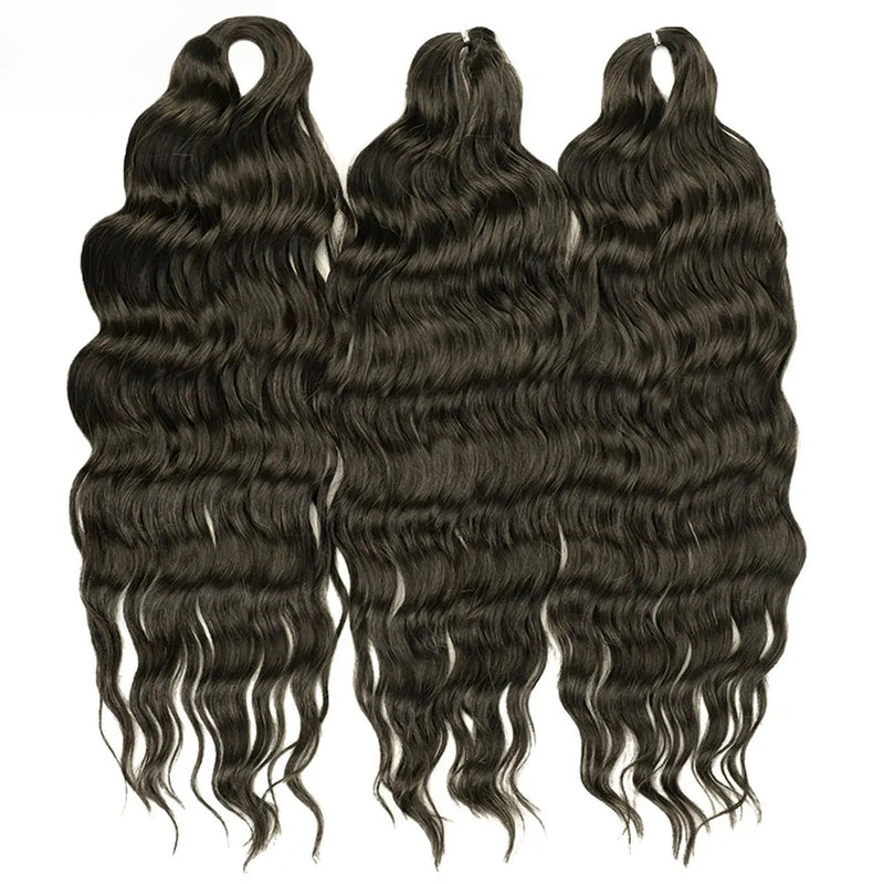 Water Wave Ombre Blonde Braiding Hair Extensions – Deep Wave Afro Curl Crochet for Women