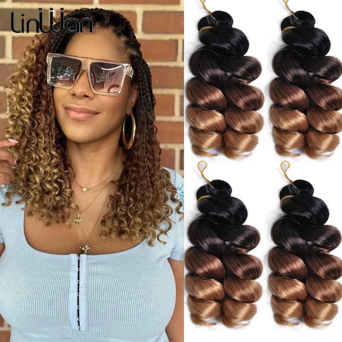 Loose Wavy French Curly Braiding Hair 14Inch Purple Pre Stretched Bouncy Hair Extensions Synthetic Spiral Curls Braids Hair