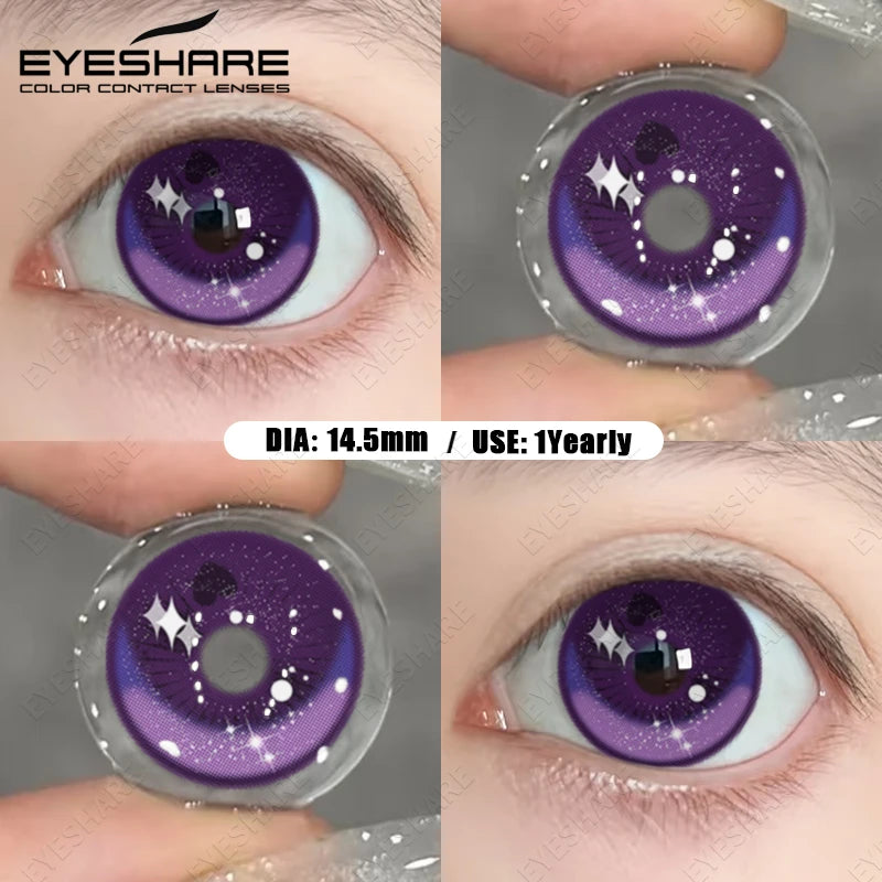 EYESHARE 1Pair Color Contact Lenses For Eyes Anime Purple Colored Lenses Pink Cosplay Halloween Makeup Lenses Yearly Eye Contact