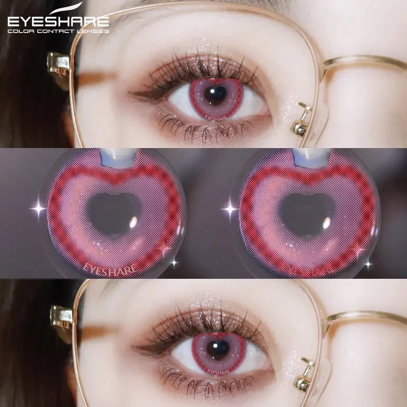 EYESHARE 1pair Colored Contact Lenses for Eyes Purple Lenses Fashion Colorful Beautiful Pupil Lens Yearly Cosmetic Eye Contacts