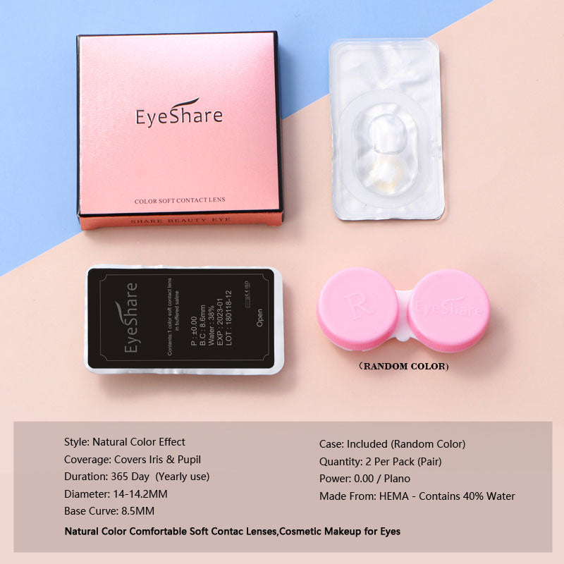 EYESHARE 2pcs Natural Color Contact Lenses for Eyes Gray Contact Lens Yearly Fashion Blue Contact Lens Colored Eye Contacts