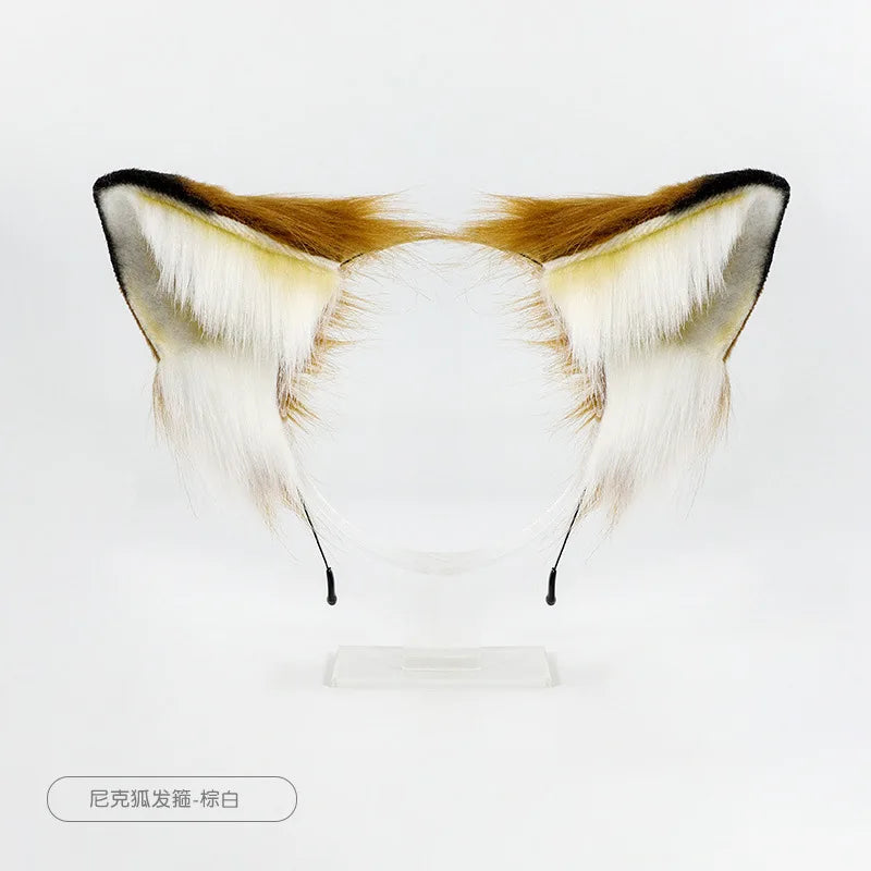 New Red Fox Anime Beast Ear Beast Tail Wolf Ear Cat Ear Headband Nick Fox Nick COSPLAY Simulation Fox Ears Hair Accessories