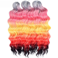 Water Wave Ombre Blonde Braiding Hair Extensions – Deep Wave Afro Curl Crochet for Women
