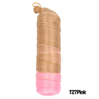 1B/Pink 24" Synthetic French Curly Braiding Hair Pre Stretched Loose Wavy Spiral Curl Crochet Braids Hair Extensions for Women