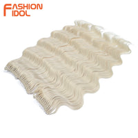 24 Inch Body Wave Crochet Hair – Synthetic Ombre Blonde Goddess Crochet Braids Natural Wavy Extensions