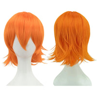 Synthetic Unisex 12 Inches Short Cosplay Hair Party BOB Wigs with Bangs Pink Blonde Orange Halloween Costume Lolita Wig