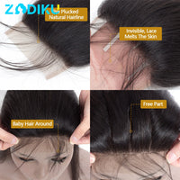 Straight Human Hair Lace Closure & Frontal