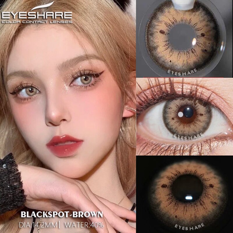 EYESHARE Color Contact Lenses For Eyes 1pair Natural Colored Lenses Yearly Cosmetics Lenses Beauty Makeup Brown Contact Lens