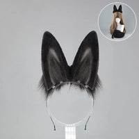 Furry Bunny Ears Headband Lolita Realistic Tail Set Cute Plush Cosplay Animal Tail Props Party Animal Tails Cosplay Costume