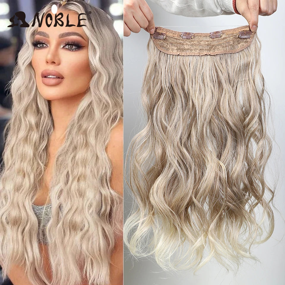 20-Inch Wavy Synthetic Halo Hair Extension with Clips