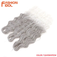 24 Inch Synthetic Hair Water Wave Braiding Hair Extensions Ombre Blonde Deep Wave Afro Curl Twist Crochet Hair for Women