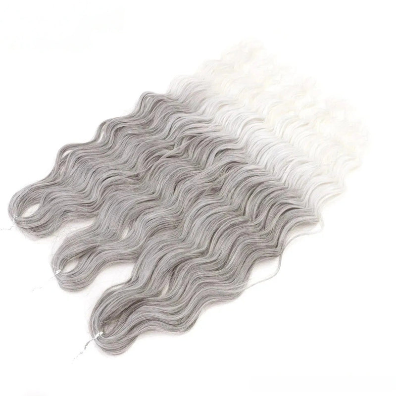 Water Wave Ombre Blonde Braiding Hair Extensions – Deep Wave Afro Curl Crochet for Women