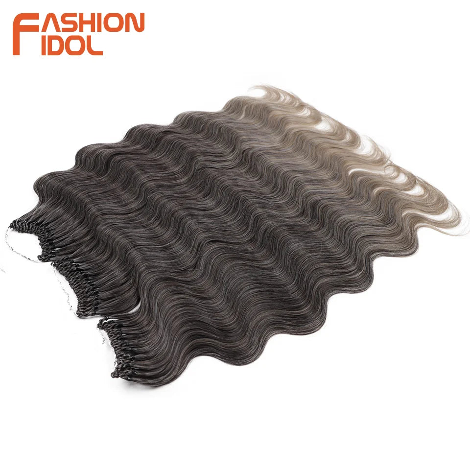 24 Inch Body Wave Crochet Hair – Synthetic Ombre Blonde Goddess Crochet Braids Natural Wavy Extensions
