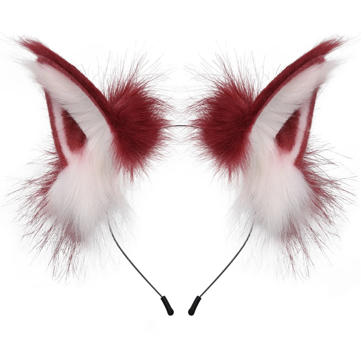 Fluffy Fox Ears Headband – Orange & White Furry Animal Costume Accessory for Cosplay & Halloween Dress Up