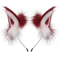Fluffy Fox Ears Headband – Orange & White Furry Animal Costume Accessory for Cosplay & Halloween Dress Up