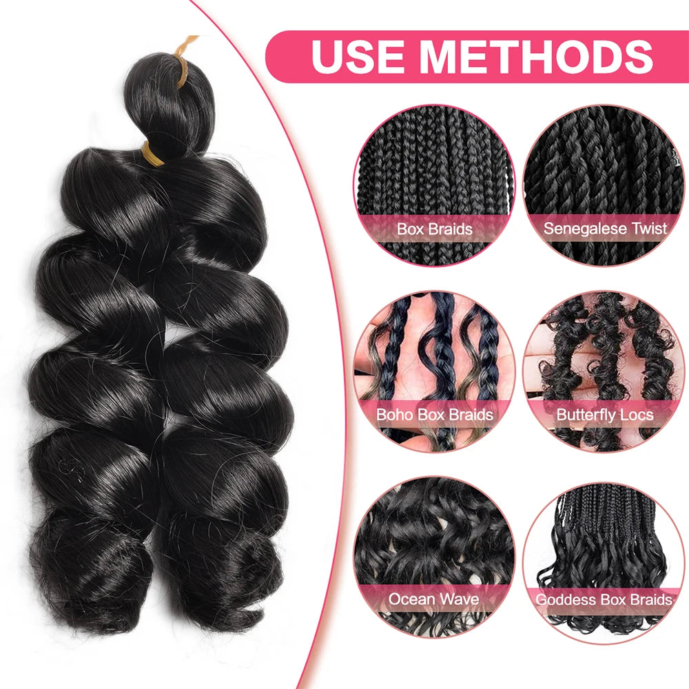French Loose Curly Braiding Hair12Inch Synthetic French Curl Braiding Hair Extensions Pre Stretched Deep Wavy Twist Crochet Hair