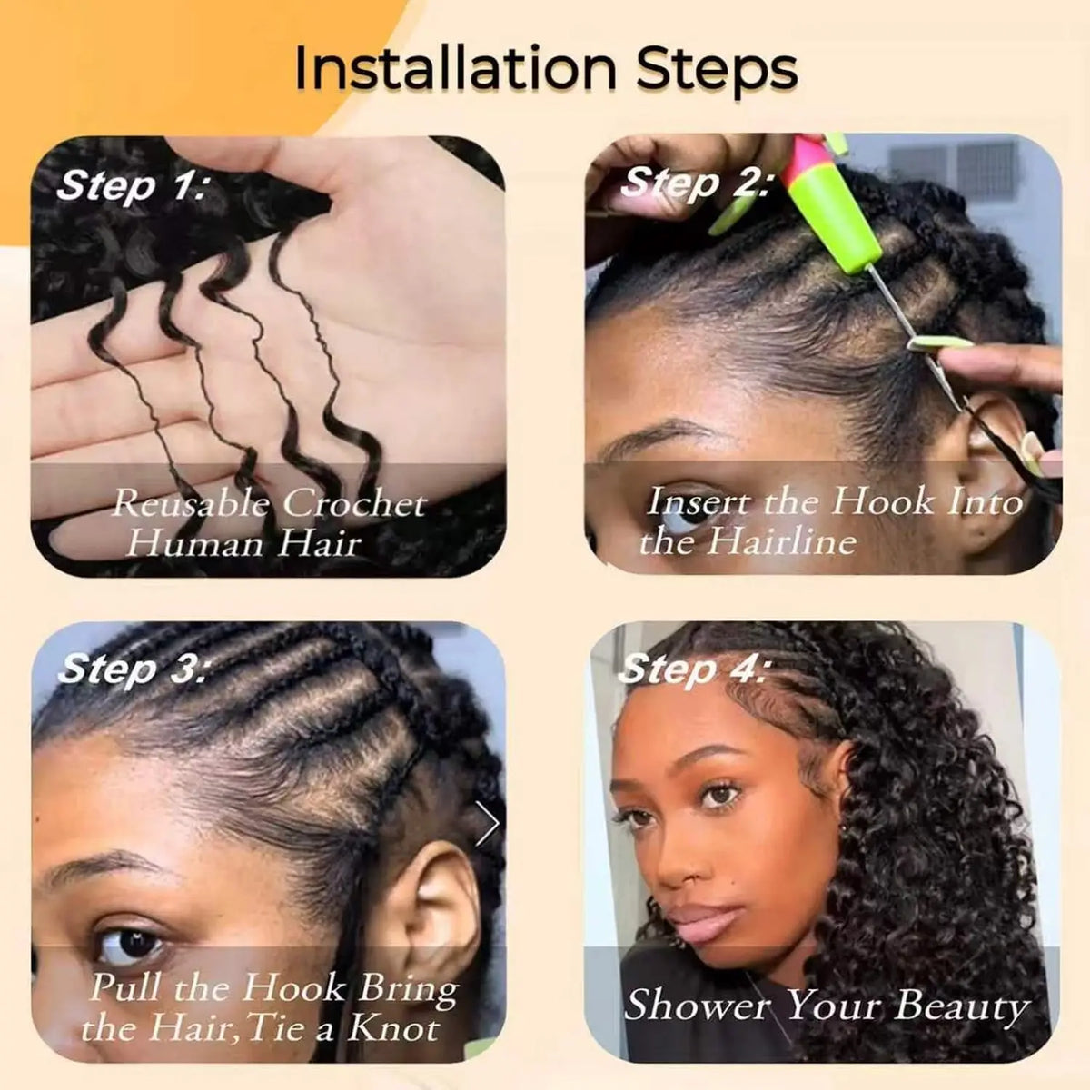 Burmese Curly Human Hair for Crochet Braids – Invisible Knot