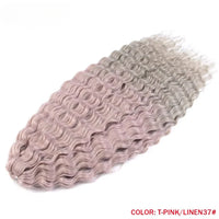 22 Inch Ombre Blonde Rainbow Water Wave Crochet Hair – 300g Synthetic Curly Braiding Extensions