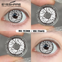 EYESHARE 1Pair Colored Contact Lenses for Eyes White Cosplay Lenses Red Anime Lenses Pink Colored Lens Yearly Blue Eye Contact