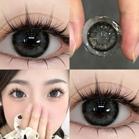 Black Large Diameter Color Contact Lenses for Eyes Annual Soft Round Beautiful Pupils KSSEYE 1 Pair