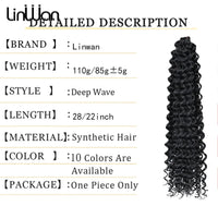 28 Inch Deep Wave Crochet Hair | Synthetic Ocean Wave Braiding Extensions