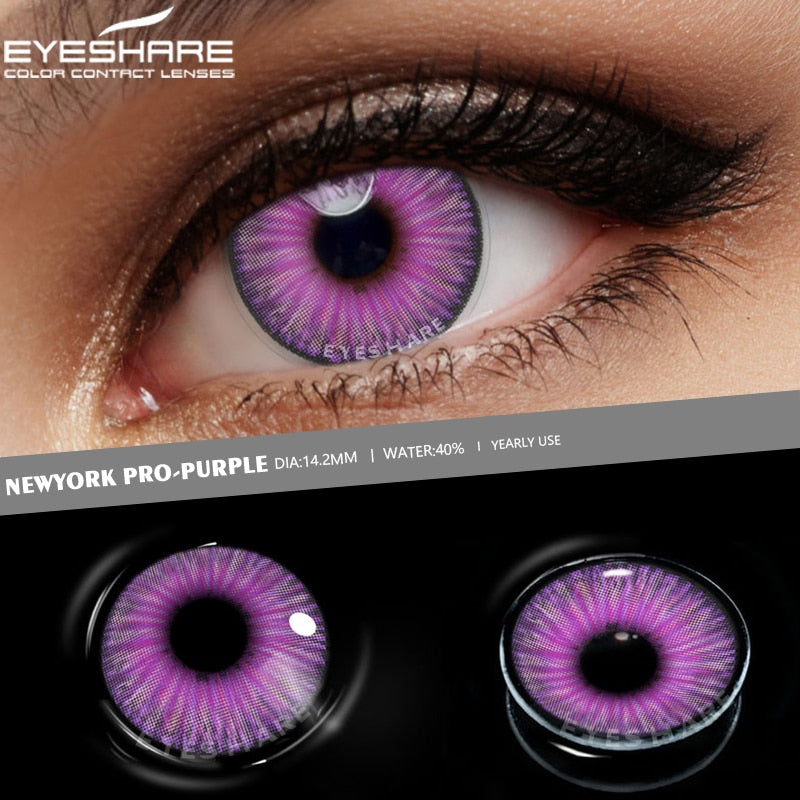 EYESHARE Cosplay Color Contact Lenses for Eyes Purple Lenses Pink Lens Makeup Beauty Contact Lenses Eye Cosmetic Color Lens Eyes
