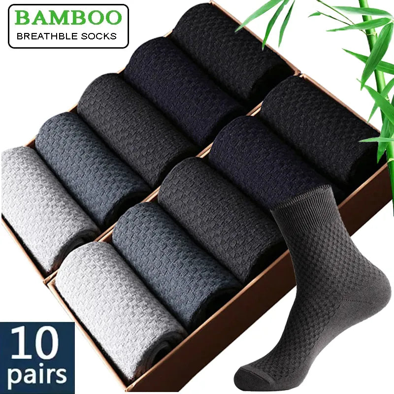 10 Pairs/Lot Men's Bamboo Fiber Socks
