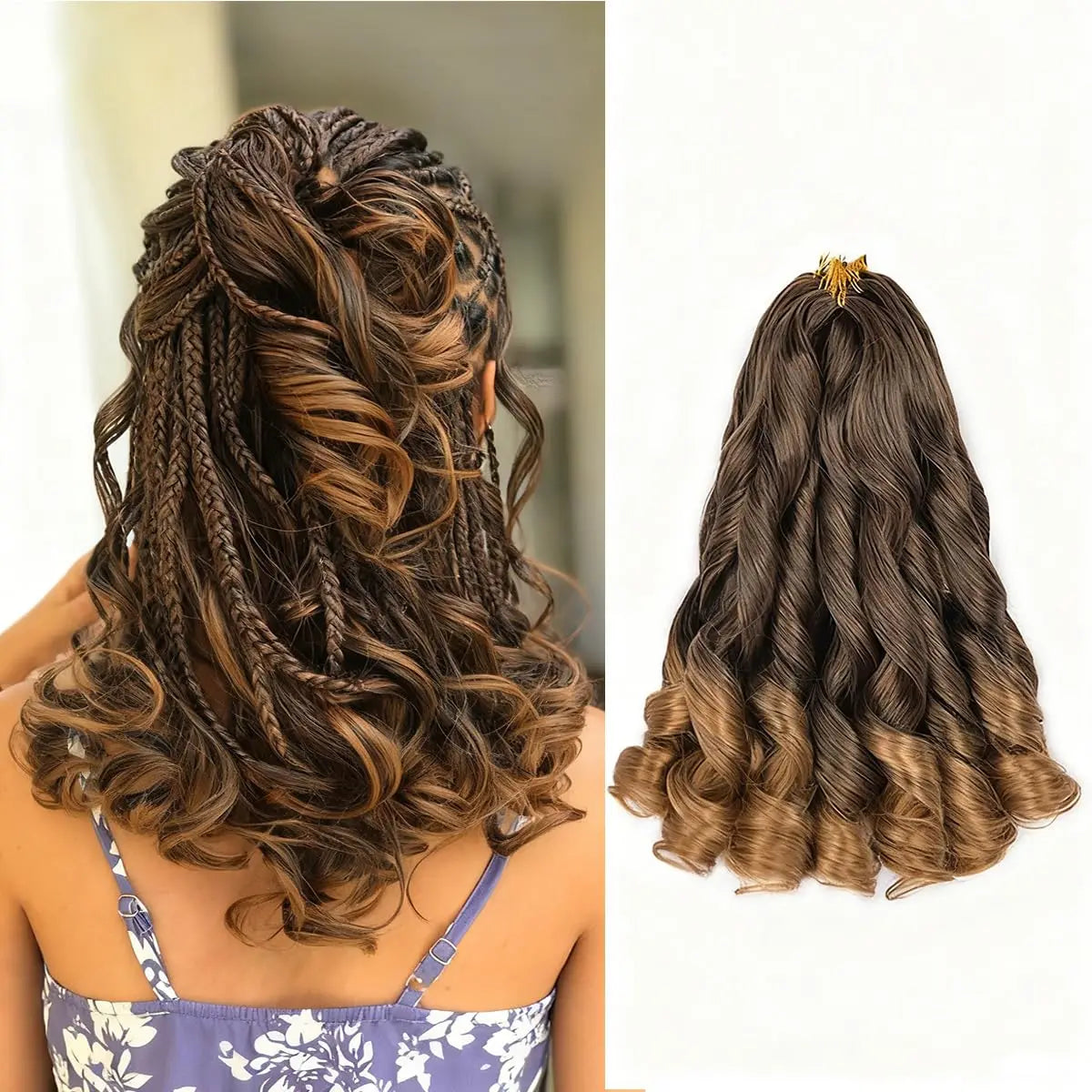 French Curly Braiding Hair Loose Wavy Bouncy French Curl Braiding Hair Extensions Synthetic Croch