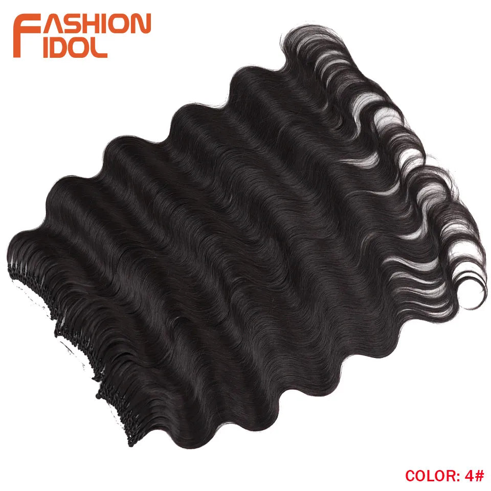 24 Inch Body Wave Crochet Hair – Synthetic Ombre Blonde Goddess Crochet Braids Natural Wavy Extensions