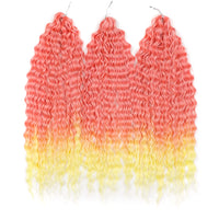 22 Inch Ombre Blonde Rainbow Water Wave Crochet Hair – 300g Synthetic Curly Braiding Extensions