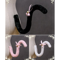 Plush Cat Tail Cosplay Accessory – Cute Anime Lolita Maid Style with Bells, Handmade Costume Prop