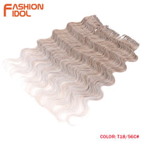 24 Inch Body Wave Crochet Hair – Synthetic Ombre Blonde Goddess Crochet Braids Natural Wavy Extensions