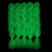 24 Inch Glow in the Dark Braiding Hair – Synthetic Rainbow Jumbo Braid Extensions