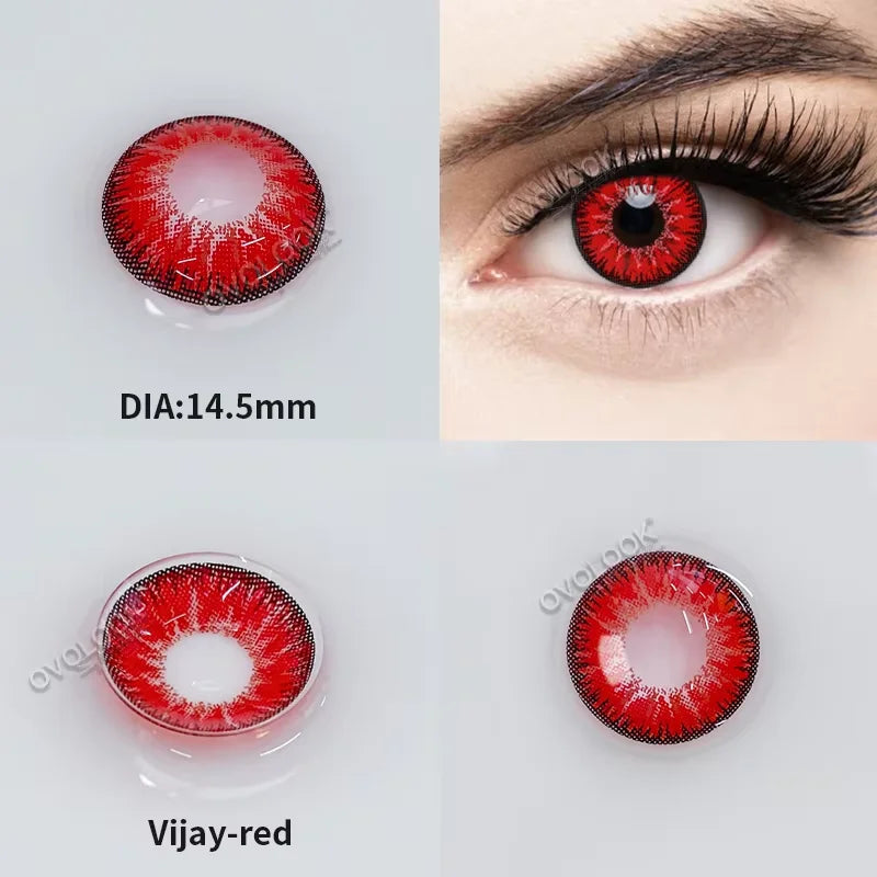 OVOLOOK-1 Pair/2pcs Lenses Cosplay Anime Contact Lenses for Eyes Vision Correction Comestic Myopia Prescription Contact Lenses