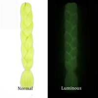 24 Inch Glow in the Dark Braiding Hair – Synthetic Rainbow Jumbo Braid Extensions