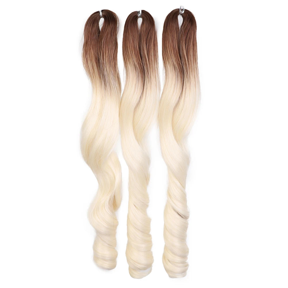 18 Inch French Curly Crochet Braiding Hair Synthetic Blonde Loose Wave Braids Hair Spiral Curls Hair Extensions