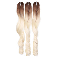 18 Inch French Curly Crochet Braiding Hair Synthetic Blonde Loose Wave Braids Hair Spiral Curls Hair Extensions