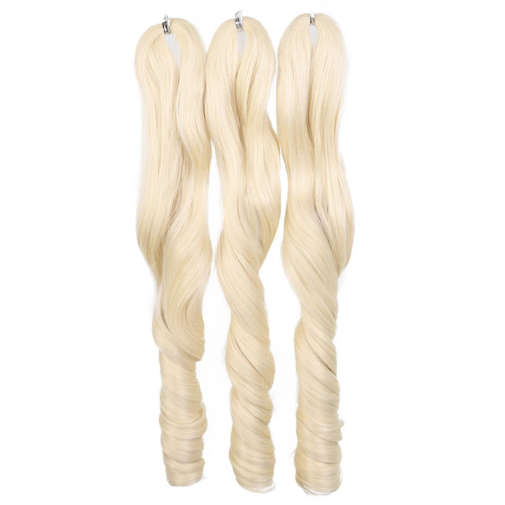 18 Inch French Curly Crochet Braiding Hair Synthetic Blonde Loose Wave Braids Hair Spiral Curls Hair Extensions