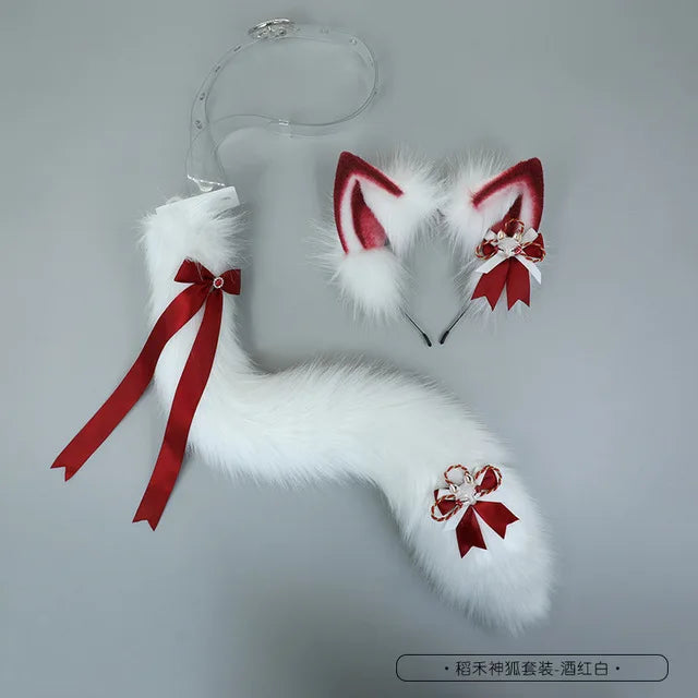 New Red Fox Anime Beast Ear Beast Tail Wolf Ear Cat Ear Headband Custom COSPLAY Hand Made LOL Golden Fox Ears Hair Accessories