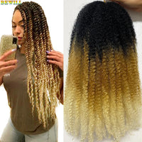 18 Inch Marley Twist Crochet Hair – Ombre Black to Blonde Synthetic Afro Braiding Hair