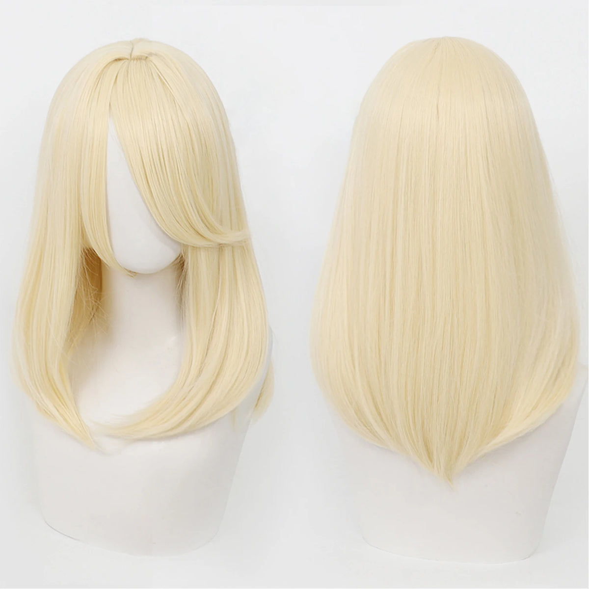 18 Inch Extra Long Straight Hair Wig With Bangs Synthetic Heat-Resistant Suitable For Women Cosplay Wigs