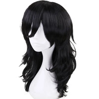 Cosplay Wig Long Wavy Bangs Synthetic Hair Black Wigs For Women Men Dress Up Wig For Anime Costume Party Wig For Halloween Wig