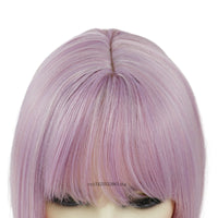 Light Purple Pink Bob Wig with Bangs – Synthetic Straight Cosplay Wig for Women