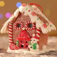 LED Light Christmas Gingerbread Small House Creative Pendant Christmas Decorantion Party Xmas Tree New Year Holiday Decor