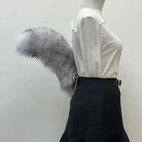 Plush Fox Tail Cosplay Accessory – Adjustable Belt & Bendable Faux Fur Tail