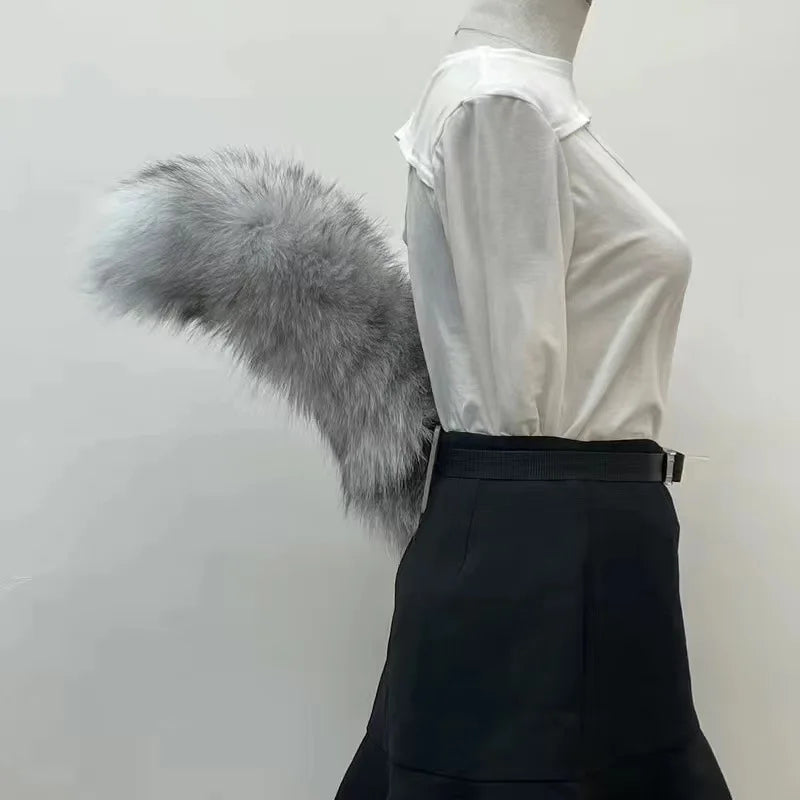 Plush Fox Tail Cosplay Accessory – Adjustable Belt & Bendable Faux Fur Tail