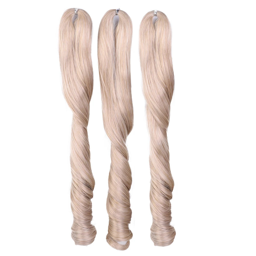 18 Inch French Curly Crochet Braiding Hair Synthetic Blonde Loose Wave Braids Hair Spiral Curls Hair Extensions