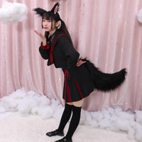 Fluffy Handmade Cute Lolita Plushy Dog Cat Fox Tail Girl Plush Tails Belt Cat Ear Anime Performance Cosplay Accessories Kid Gift