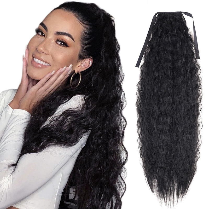 Long Curly Ponytail Extensions Synthetic Horse tails Curly False Tail For Women 32Inch Hairpiece Ponytail Hair Extensions