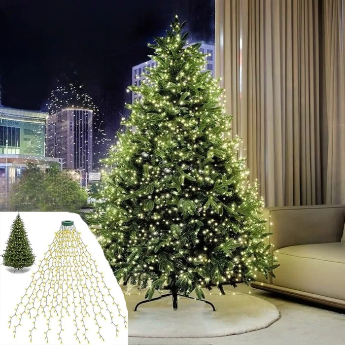LED Christmas USB New Year's Garland LED Ring Christmas Tree Tops Lights Decoration Tree Lights String for Patio Garden Outdoor